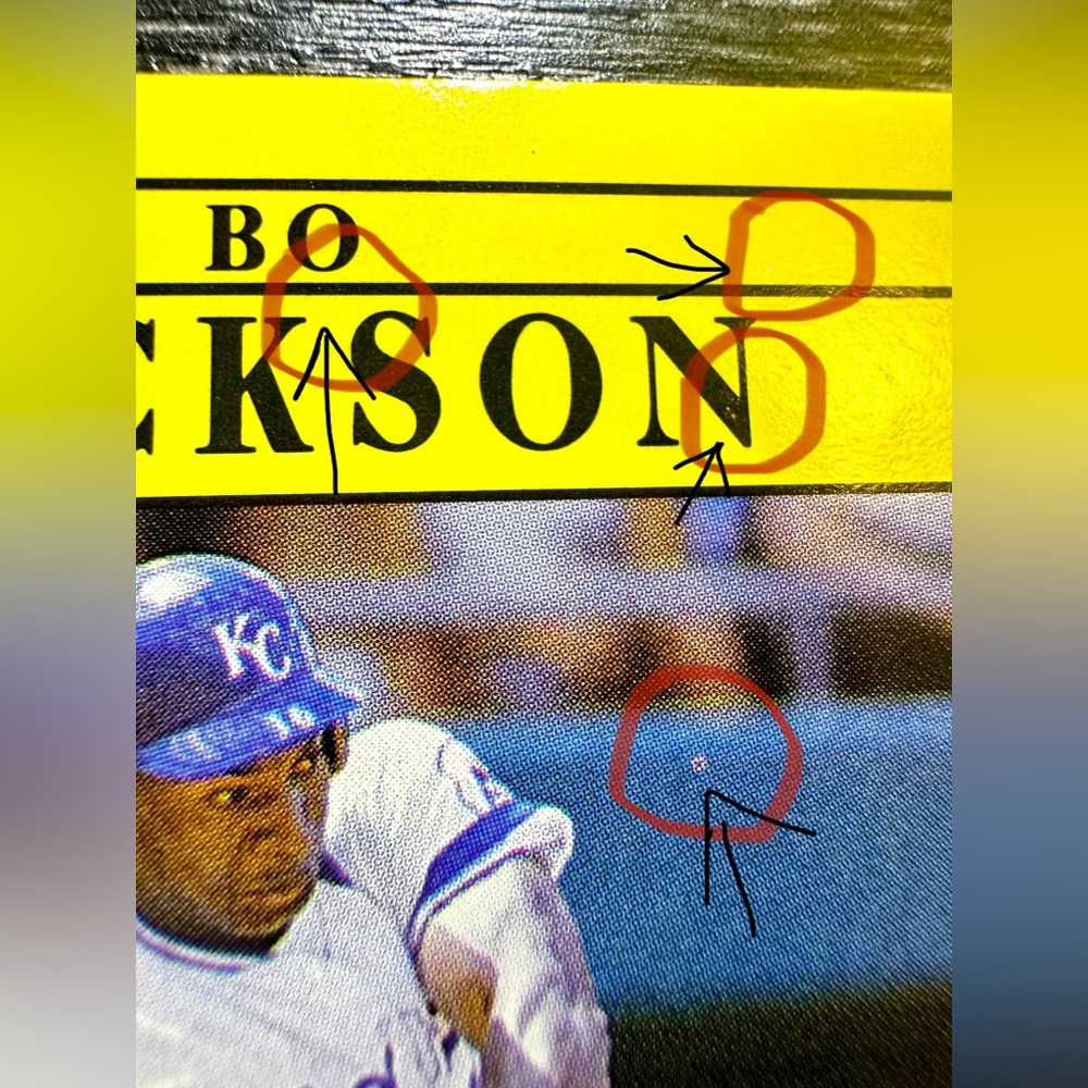 1991 Fleer🔥BO JACKSON🔥MAJOR PRINT ERROR CARD! CIRCLES & DOTS! 🤯